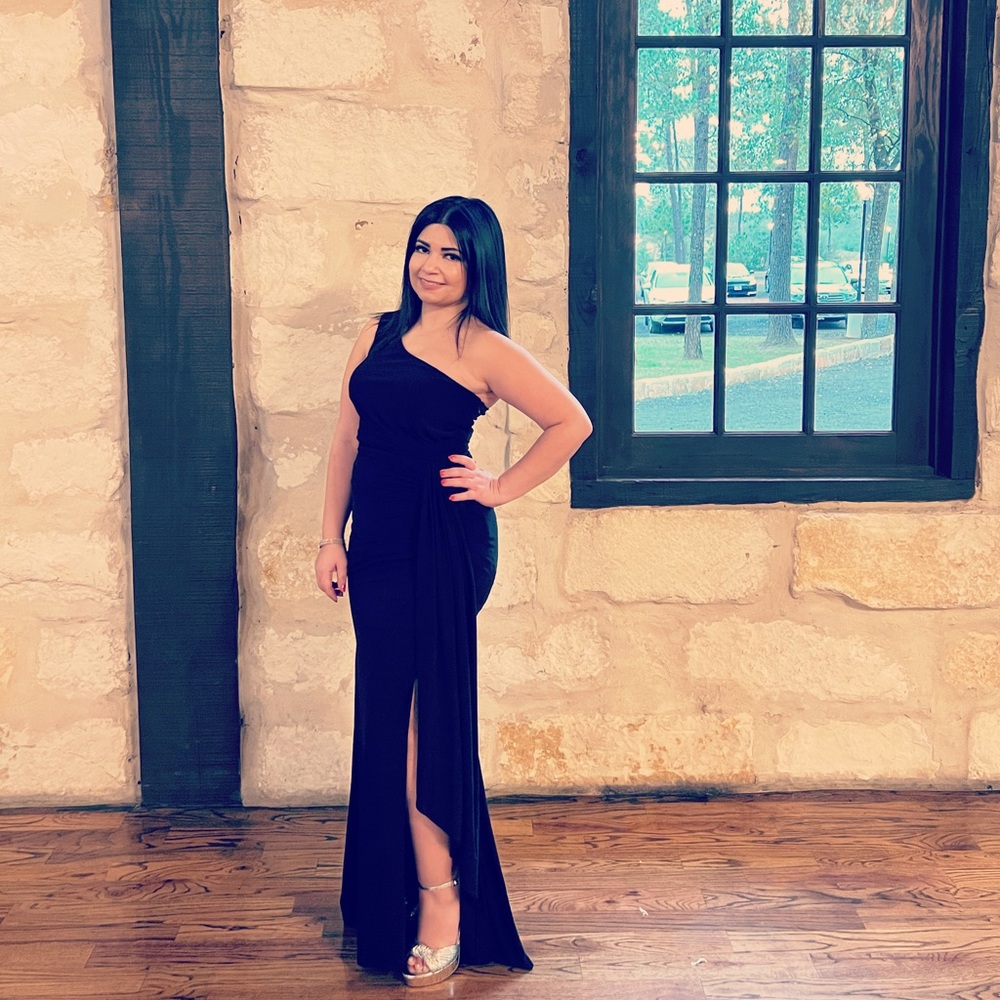 Black Vince Camuto One Shoulder Long Dress